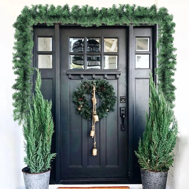 Salcar Weihnachtsgirlande künstlich Grün PVC – 3m/5m/10m, Realistische Tannengirlande für Innen & Außen, Dekoration für Tür, Kamin & Weihnachtsbaum