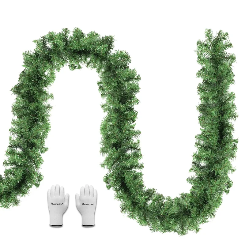 Salcar Weihnachtsgirlande künstlich Grün PVC – 3m/5m/10m, Realistische Tannengirlande für Innen & Außen, Dekoration für Tür, Kamin & Weihnachtsbaum