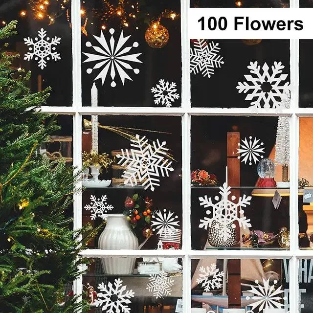 Salcar 100 St. Schneeflocken Fensteraufkleber
