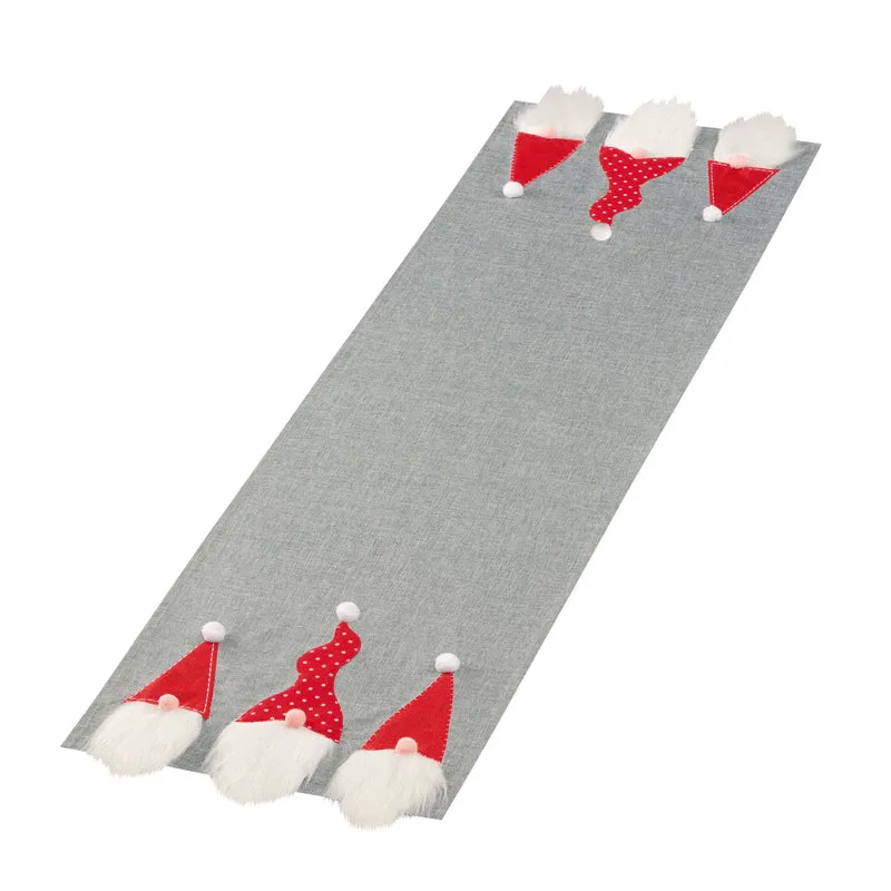 Fischer Fensterbilder Tischläufer mit 3D Weihnachtswichtel im dänischen Stil 40 x140cm