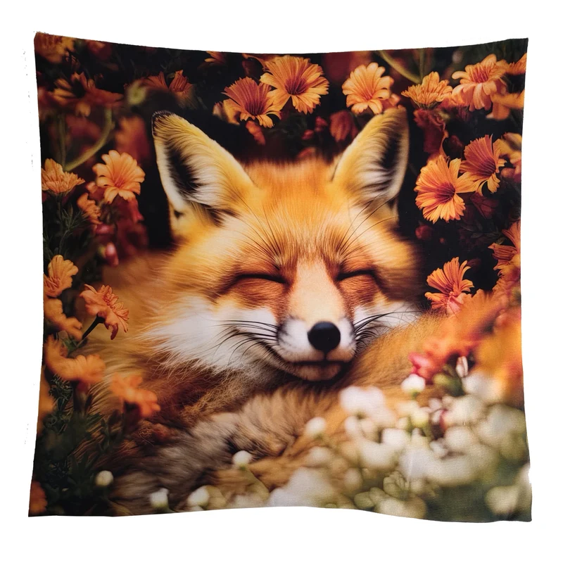 Fischer Fensterbilder Kissenhülle schlafender Fuchs 40x40cm