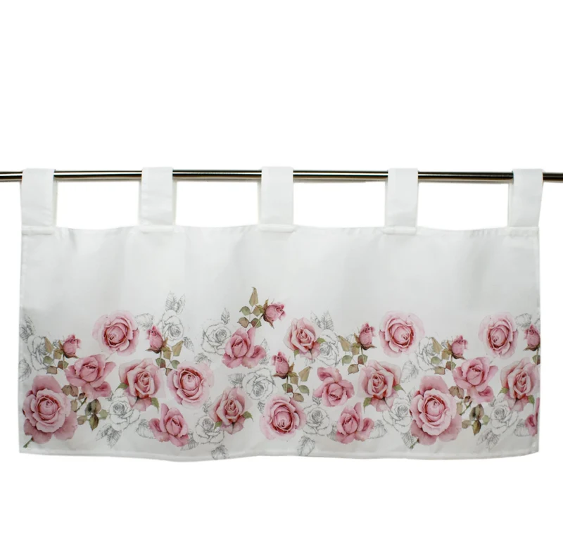 Scheibengardine 47x90cm mit Digitaldruck "Rosen"