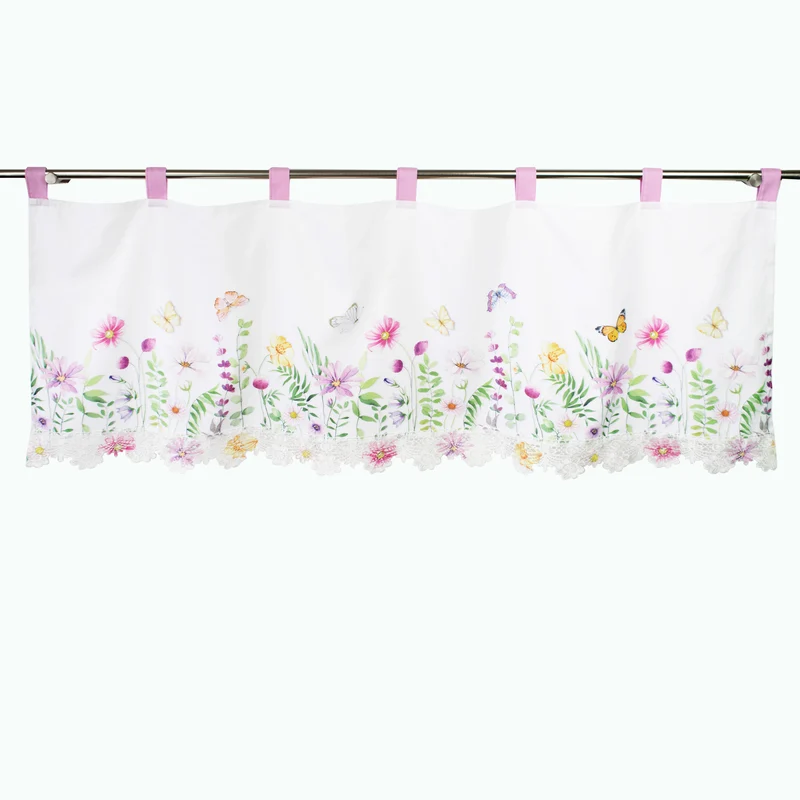 Fischer Fensterbilder Scheibengardine mit Digitaldruck "Blumenwiese" 45x120cm