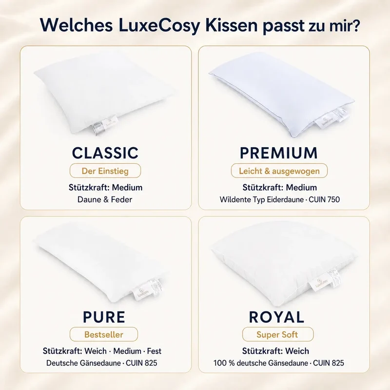Classic 3-Kammer Daunenkissen