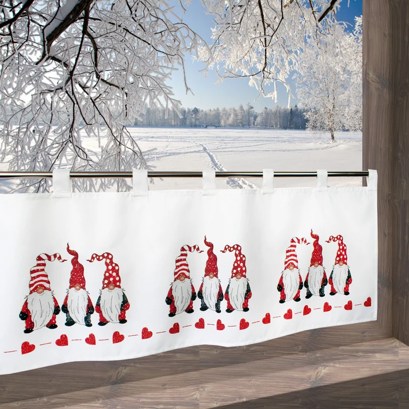 Fischer Fensterbilder Wichtel in dänischen Stil Scheibengardine 45x120cm