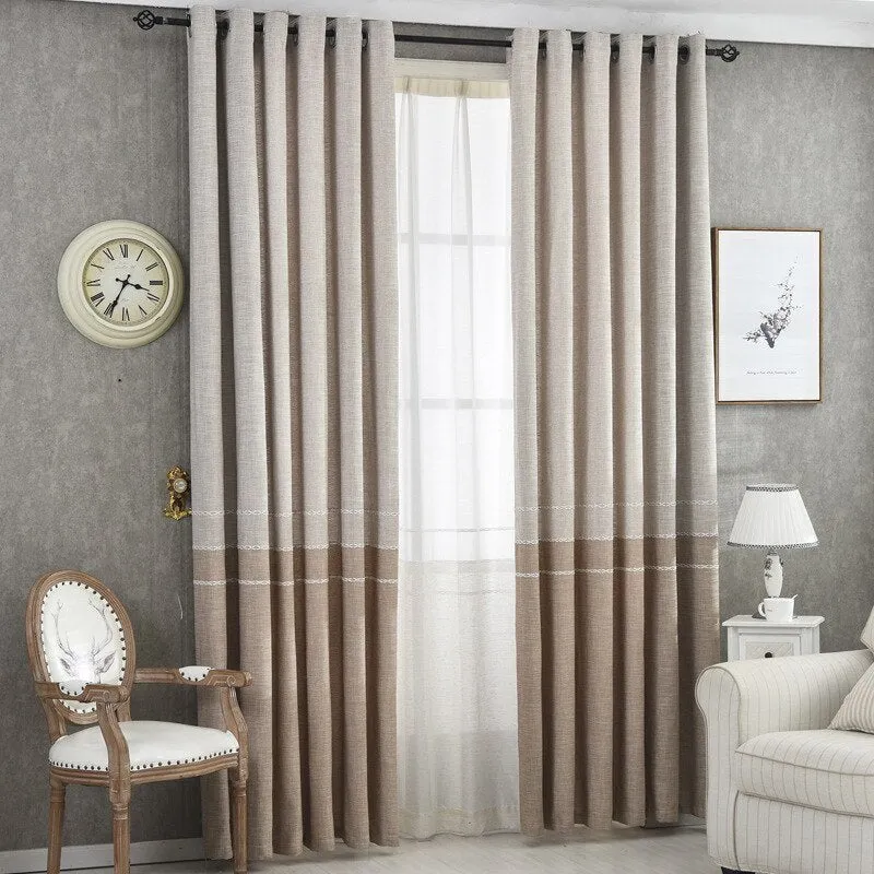 Zweifarbiger Vorhang in Beige und Braun