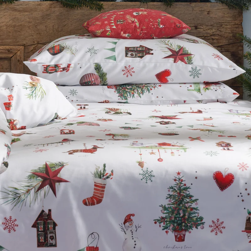 APELT FINN Bettwäsche Baumwoll-Satin Weihnachtsschmuck