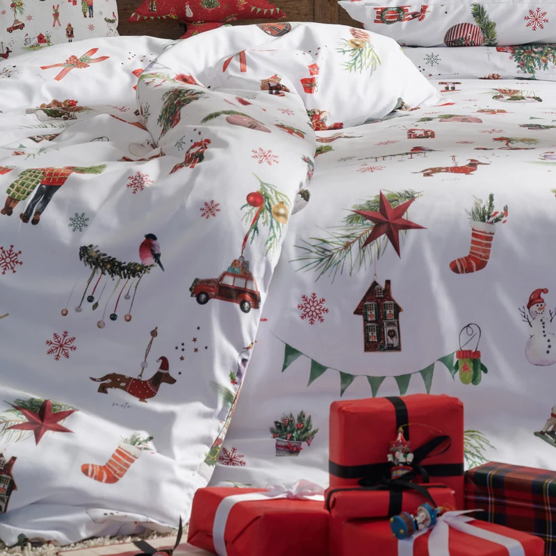 APELT FINN Bettwäsche Baumwoll-Satin Weihnachtsschmuck