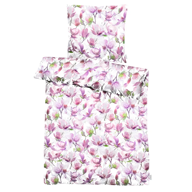 APELT Dorothy Bettwäsche Baumwoll-Satin Magnolienzweige