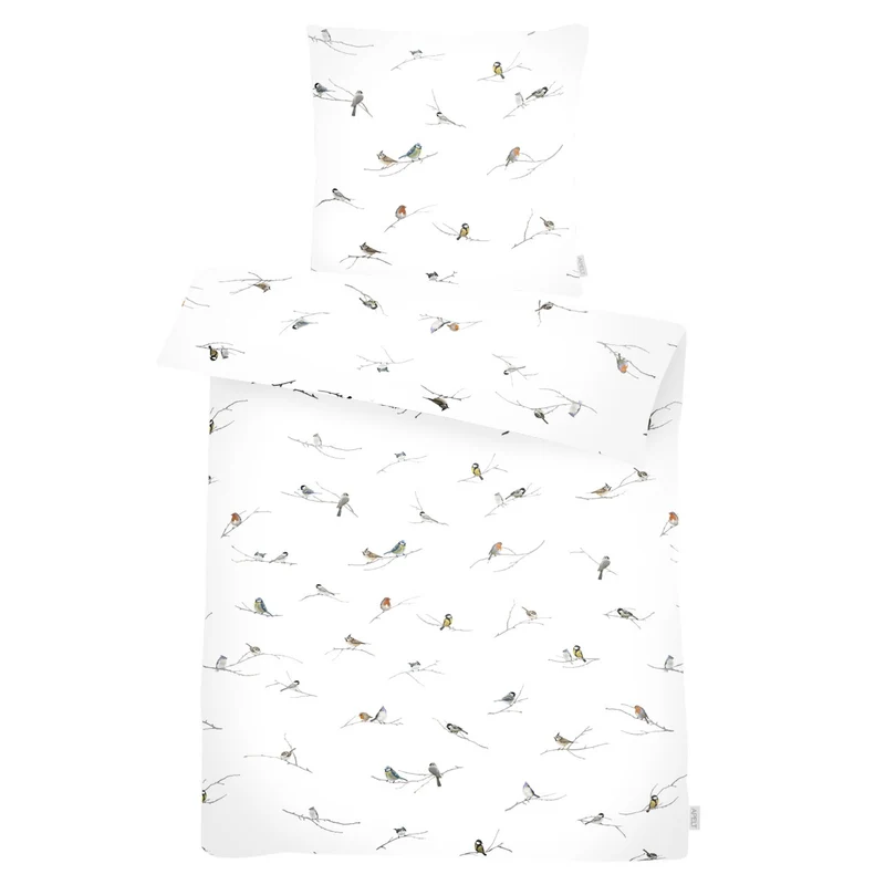 APELT Birds Bettwäsche Baumwoll-Satin Singvögel