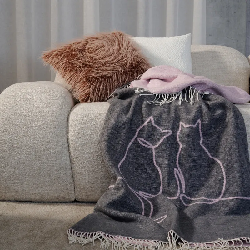 APELT Mona Kissenbezug Kuschel-Kissen mit wuscheligem Fake-Fur und Samtrückseite