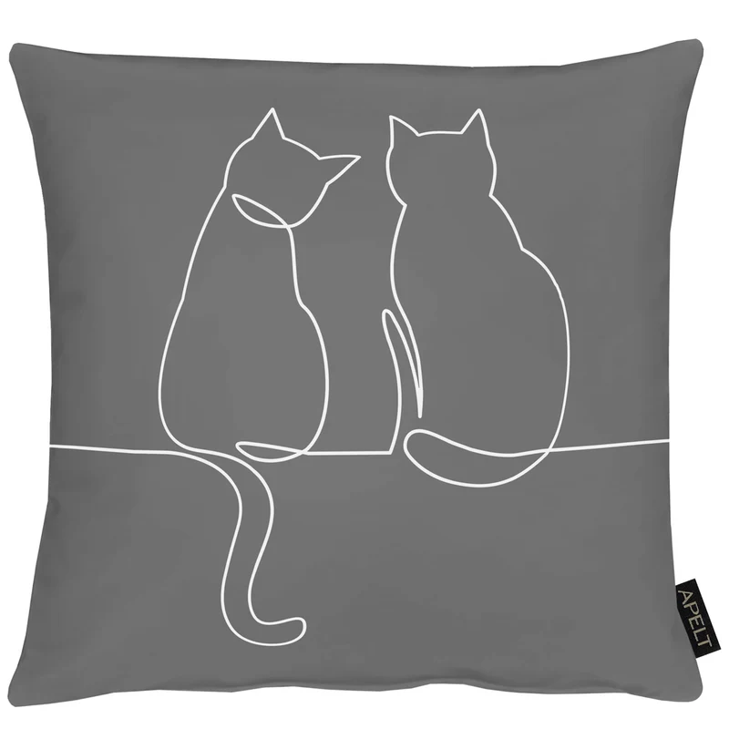 APELT Bella Kissenbezug Linear gezeichnete Katzen