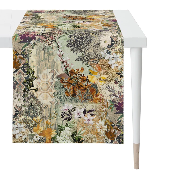 APELT 7401 Läufer Stylisches Patch mit Herbstblüten