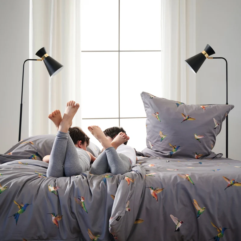 APELT Kolibri Bettwäsche Baumwoll-Satin Kolibri bunte Vögel