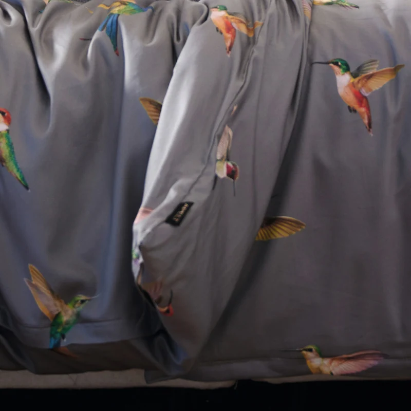 APELT Kolibri Bettwäsche Baumwoll-Satin Kolibri bunte Vögel