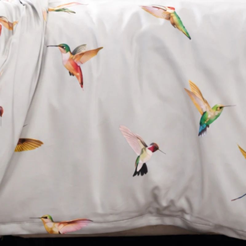 APELT Kolibri Bettwäsche Baumwoll-Satin Kolibri bunte Vögel
