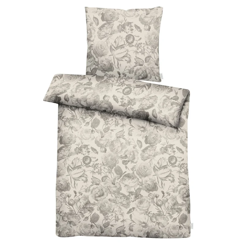 APELT Lela Bettwäsche Baumwoll-Satin Damast Rosen all over