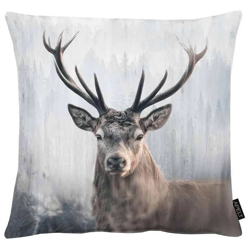 APELT ALEX Kissen kapitaler Hirsch in stimmungsvoller Winterlandschaft