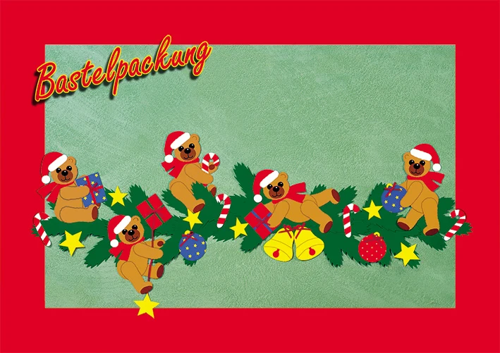 Fischer Fensterbilder Weihnachtliche Teddyranke