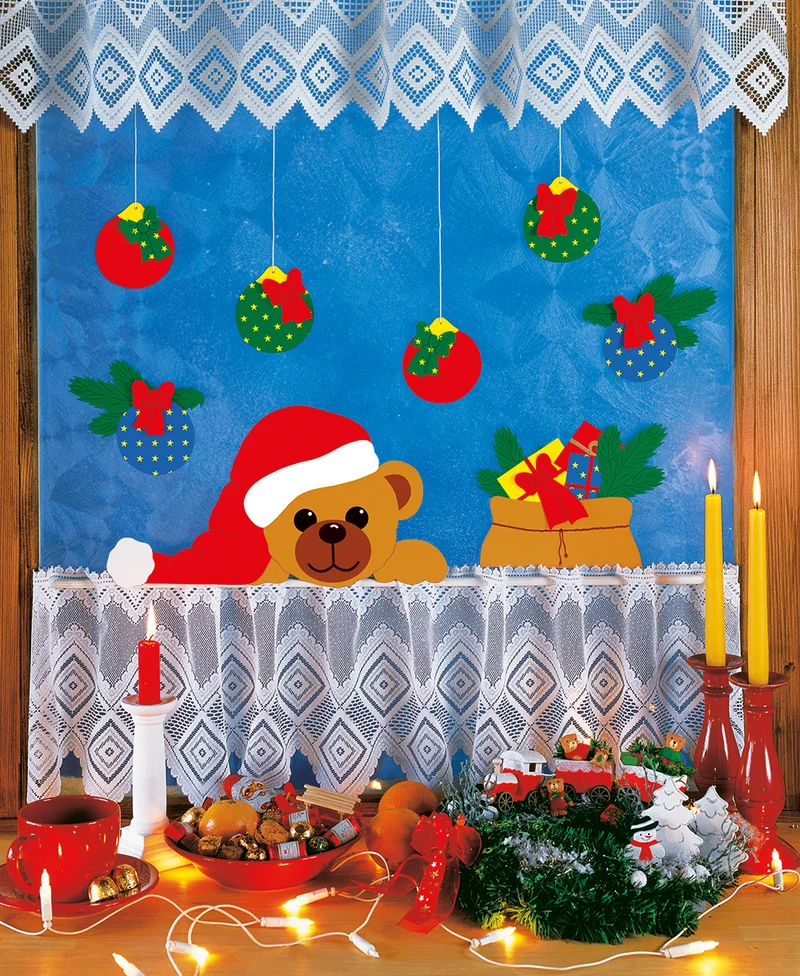 Fischer Fensterbilder Weihnachtsteddy