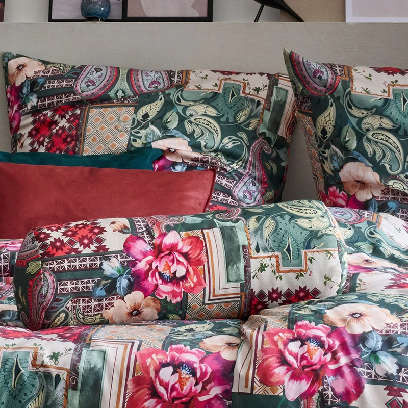 APELT Isabella Bettwäsche Baumwoll-Satin Patch mit Blüten