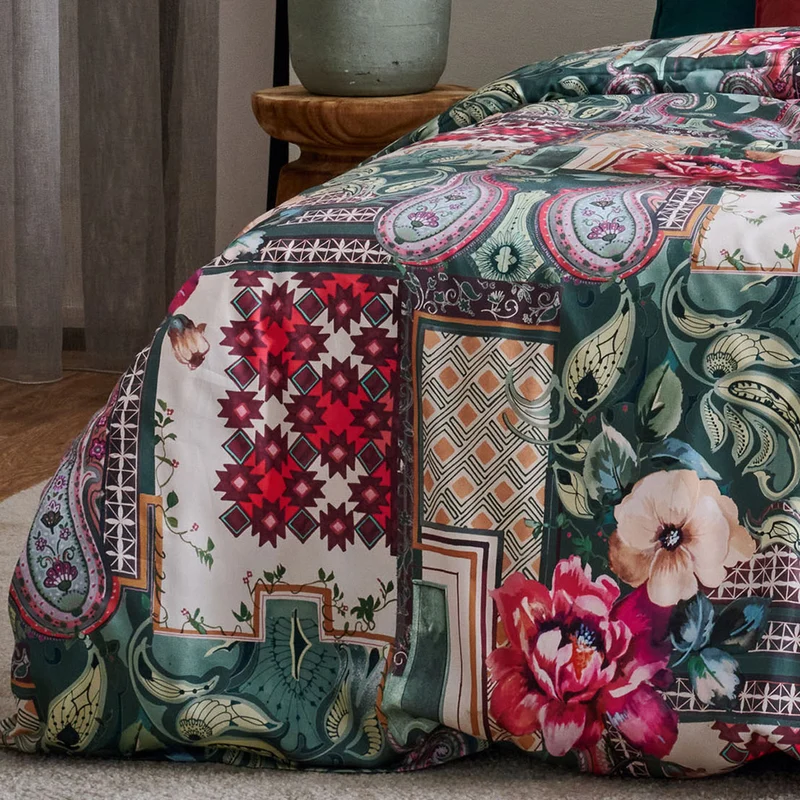 APELT Isabella Bettwäsche Baumwoll-Satin Patch mit Blüten