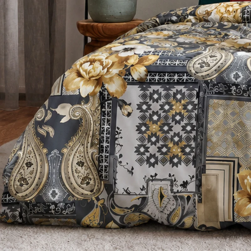 APELT Isabella Bettwäsche Baumwoll-Satin Patch mit Blüten