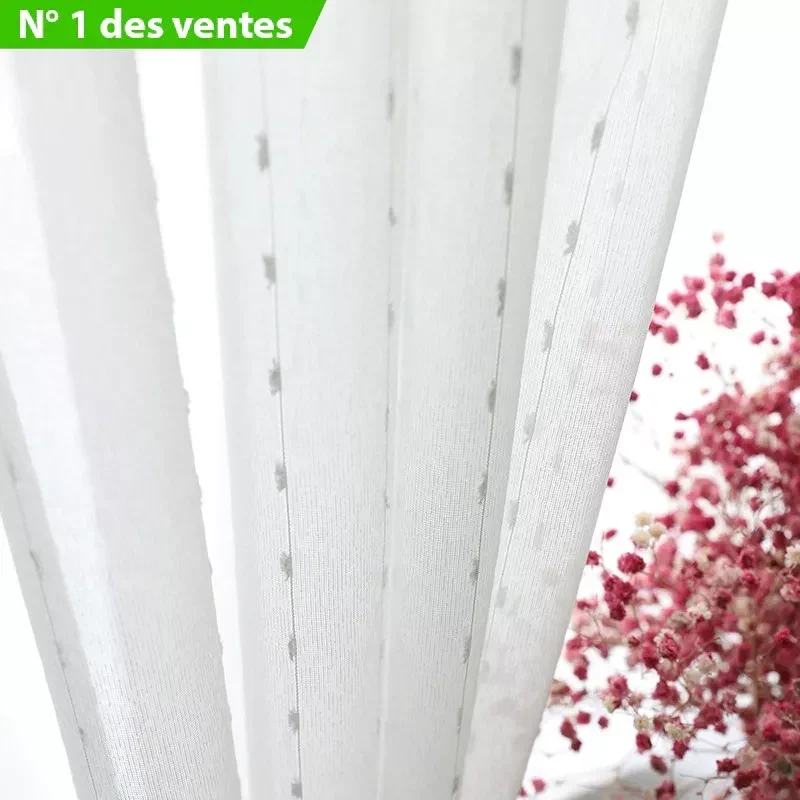 Voile-Gardine mit feiner Punkt-Stickerei