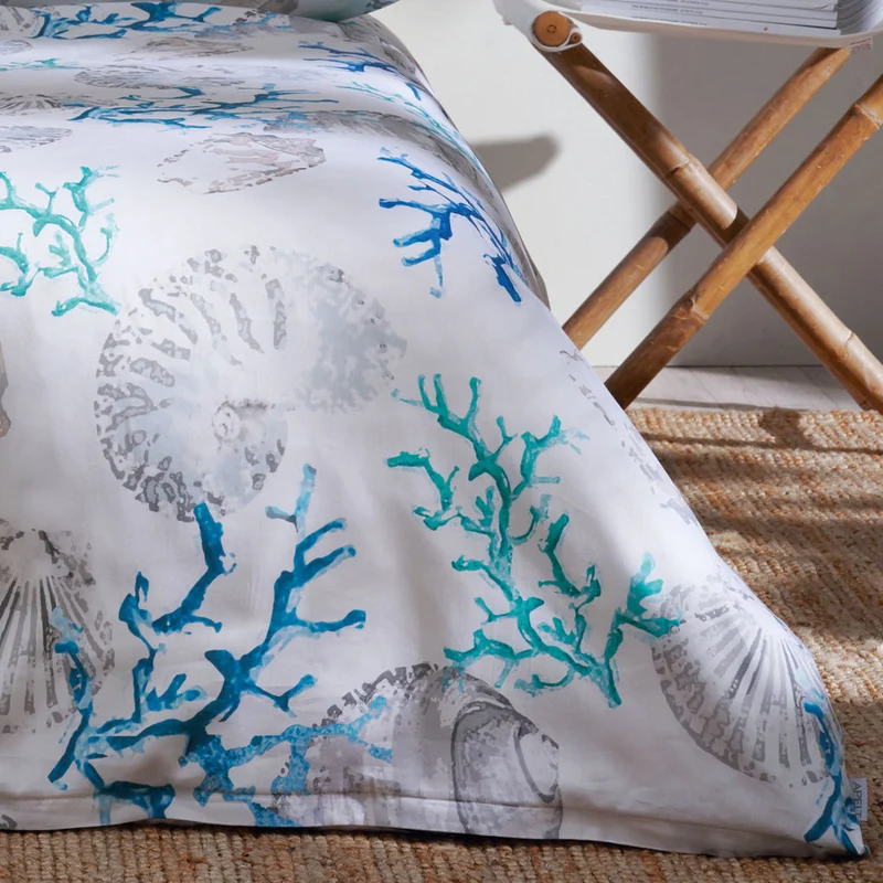 APELT Coral Bettwäsche Baumwoll-Satin Corallen und Muscheln