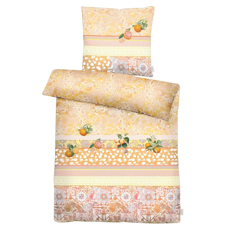 APELT Aurora Bettwäsche Baumwoll-Satin Paisley Motive in Streifen