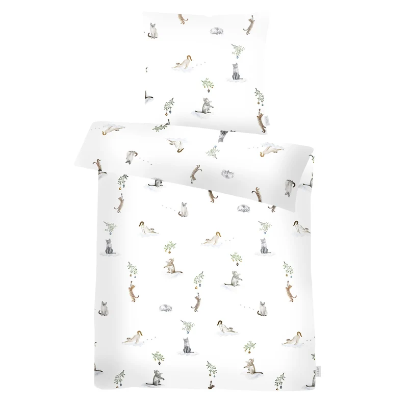 APELT Cats Bettwäsche Baumwoll-Satin aquarellierten Katzenmotive