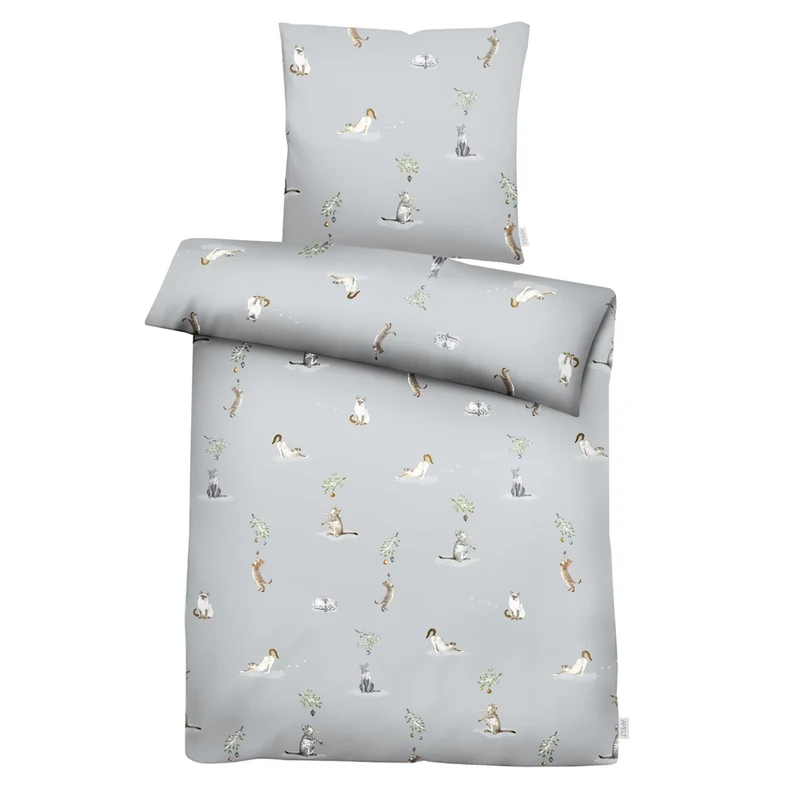 APELT Cats Bettwäsche Baumwoll-Satin aquarellierten Katzenmotive