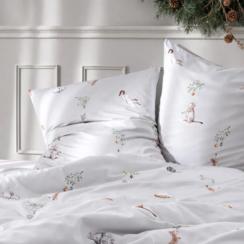 APELT Cats Bettwäsche Baumwoll-Satin aquarellierten Katzenmotive