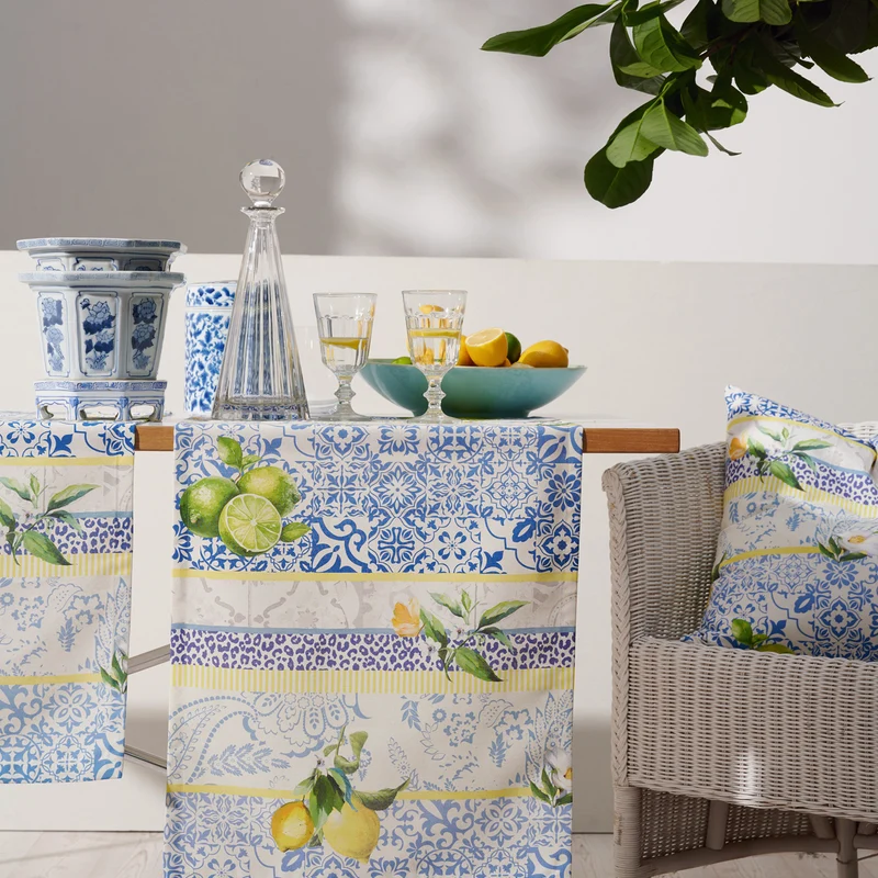 APELT 7005 Kissen Paisley-Motive und Kachelmotive im Azulejo-Stil
