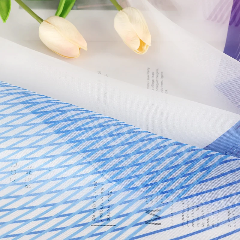 Schiebegardine mit Farbverlauf und Wellenmuster Polyester mit Schlaufen 2 Stücke