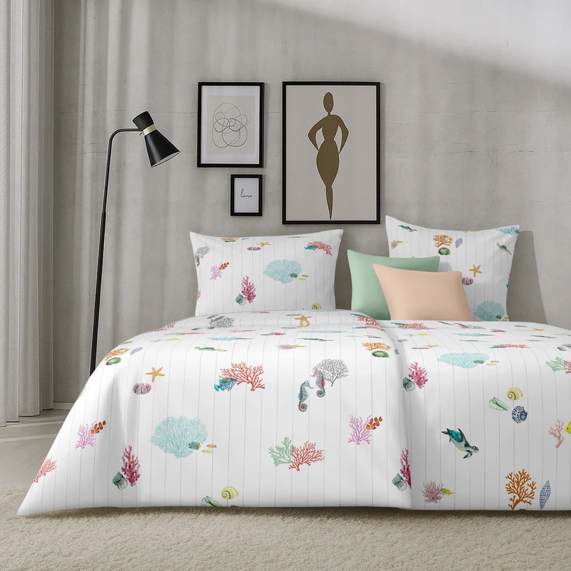 APELT Reef Bettwäsche Baumwoll-Satin Meer und seine Bewohner