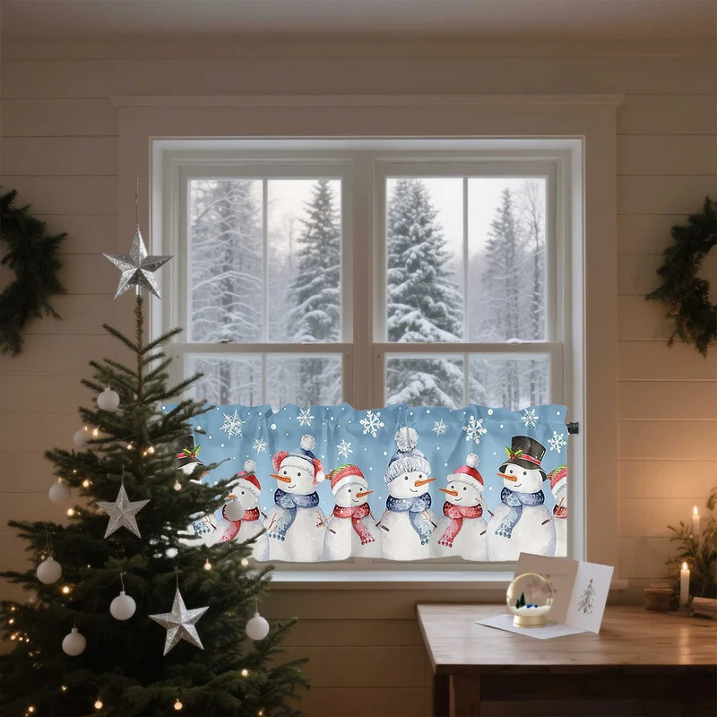 Scheibengardine Weihnachten – festlicher Volant