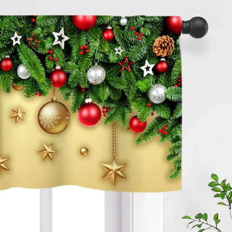 Scheibengardine Weihnachten – festlicher Volant