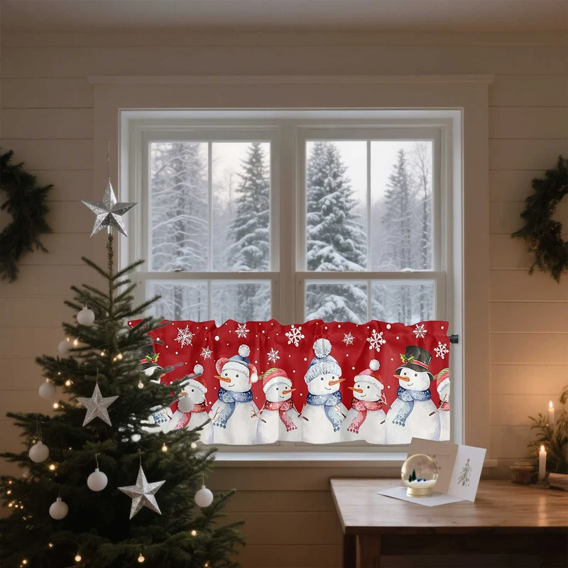 Scheibengardine Weihnachten – festlicher Volant