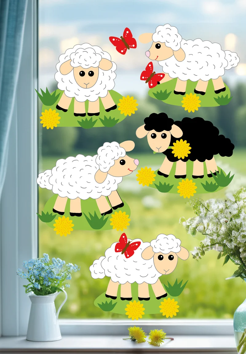 Fischer Fensterbilder Schafe