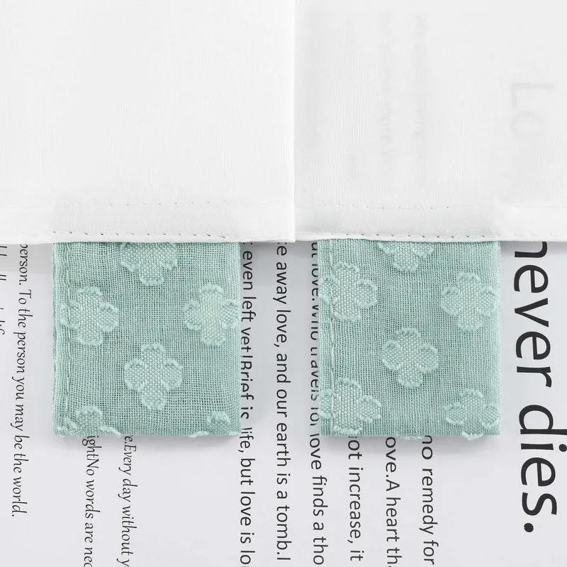 Scheibengardine im Patchwork-Stil mit Kleeblatt-Muster, 2 Stücke, mit Schlaufen-Design