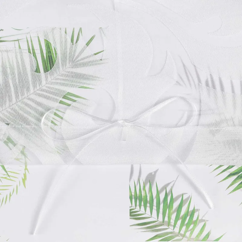 Rollo mit V-Haken transparent Burn-out-Technik Blumenmuster 1 Stück