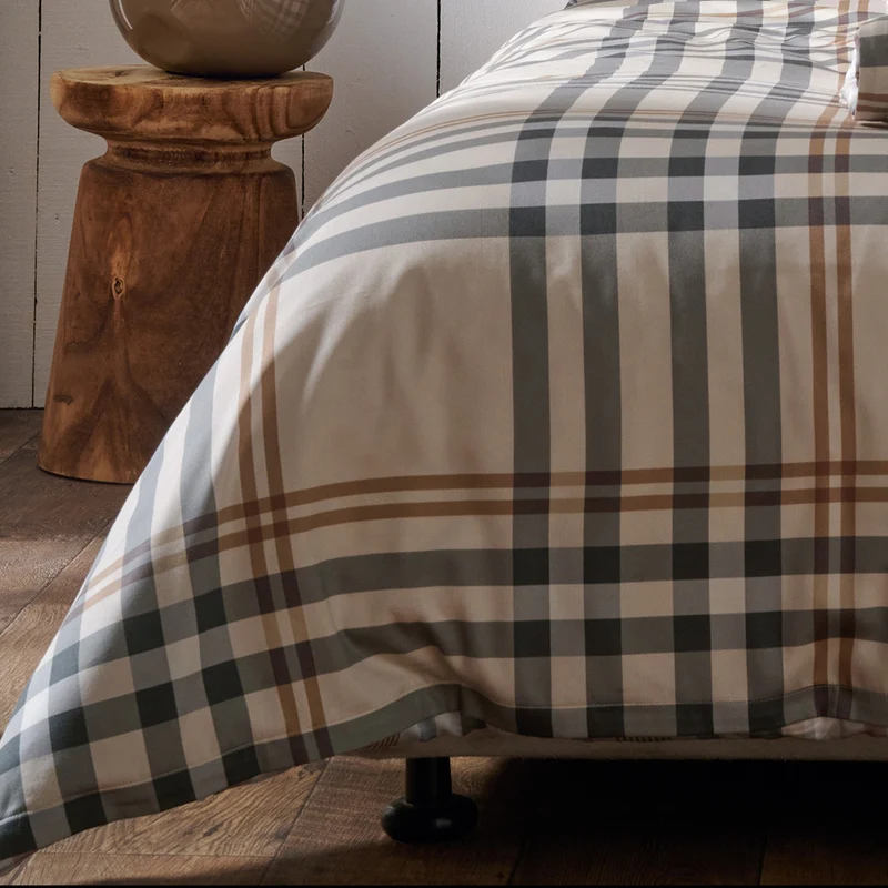 APELT Jeremy Bettwäsche Baumwoll-Satin Karodesign