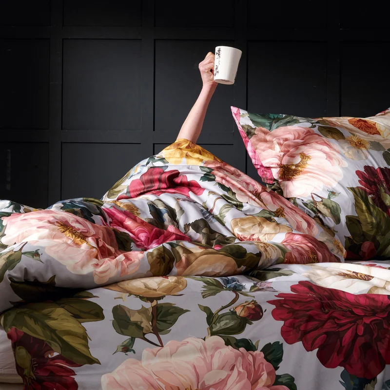 APELT Daphne Bettwäsche Baumwoll-Satin englische Rosen