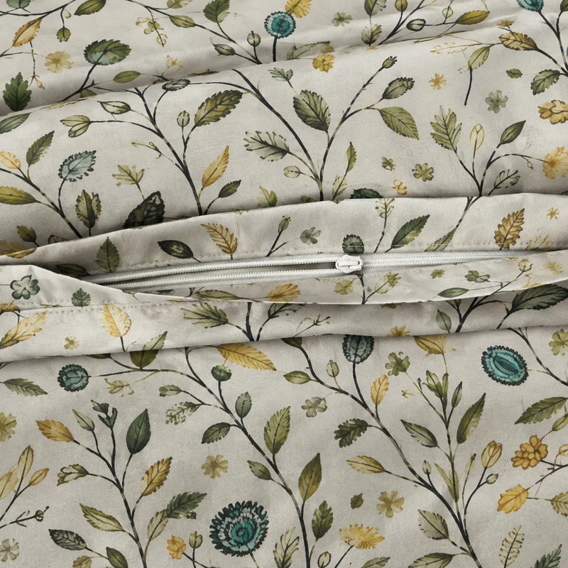 APELT Cecile Bettwäsche Baumwoll-Satin handgemalte Blattmotive