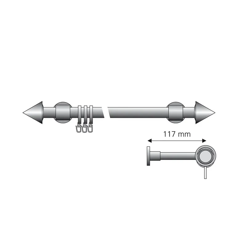 ourdeco® Fertiggarnitur Kegel | Ø 20 mm | Set inkl. Ringe und Träger | verschiedene Größen |weiß, schwarz, silber-matt