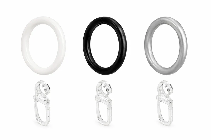 ourdeco® Fertiggarnitur Kegel | Ø 20 mm | Set inkl. Ringe und Träger | verschiedene Größen |weiß, schwarz, silber-matt