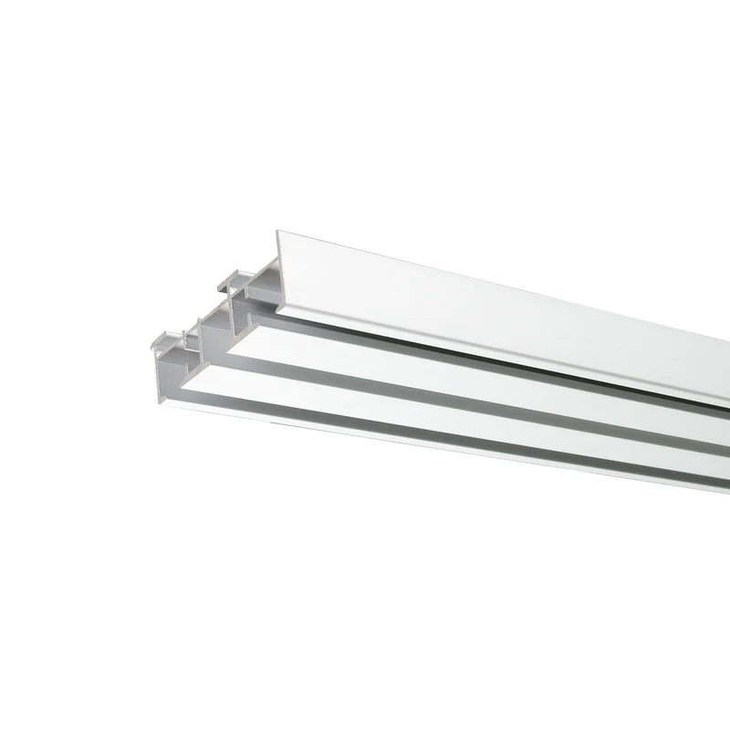 ourdeco® Aluminium Flächenvorhangschiene | für Gardinen und Vorhänge | verschiedene Längen | weiß silber
