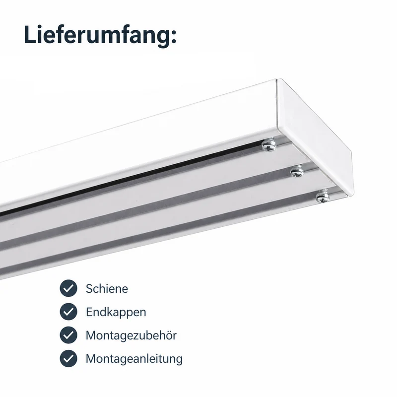 ourdeco® Aluminium Flächenvorhangschiene | für Gardinen und Vorhänge | verschiedene Längen | weiß silber