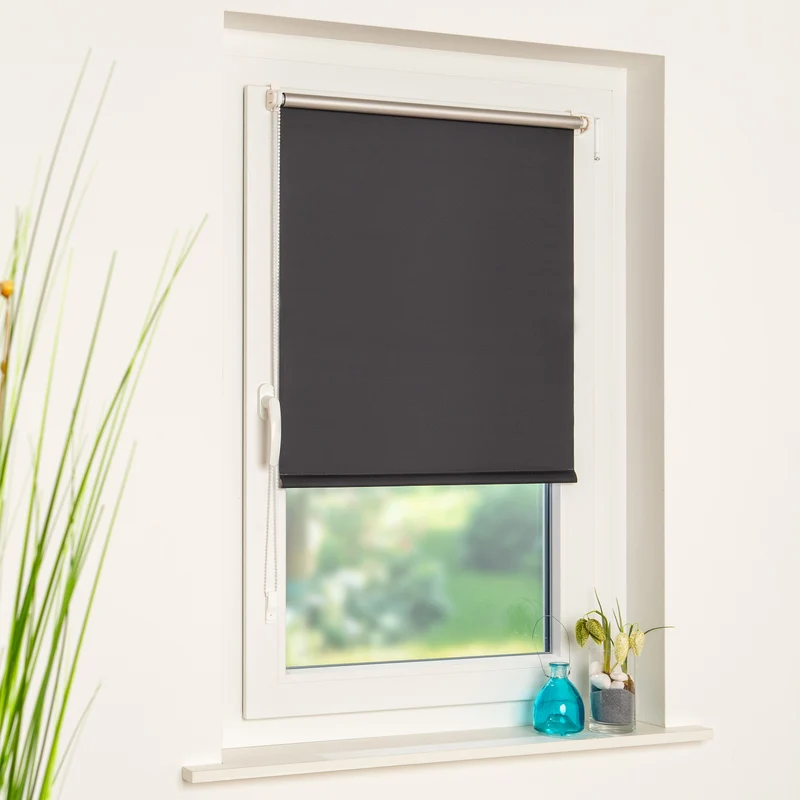 ourdeco® Klemmfix-Rollo | verdunkelnd | Thermo-Beschichtung | ohne Bohren | verschiedene Farben und Größen